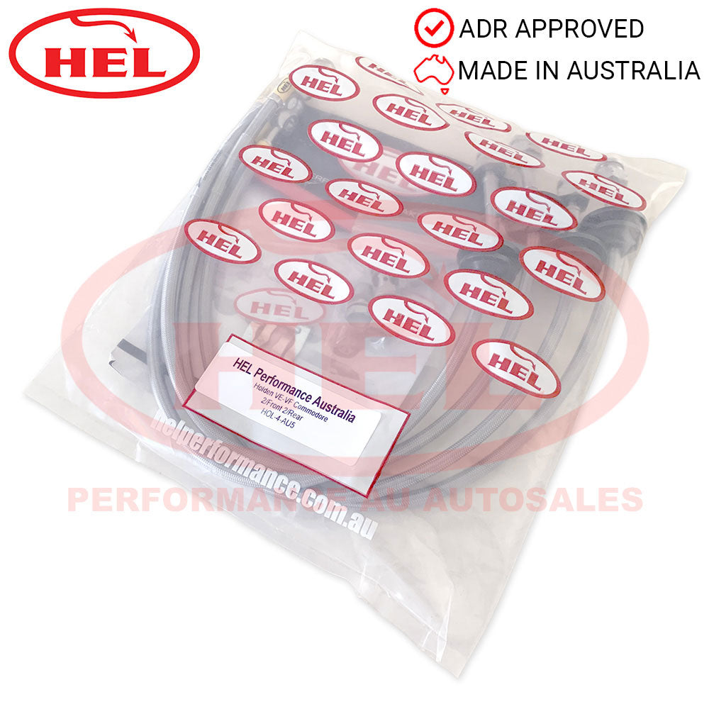 HEL Braided BRAKE Lines HOLDEN Commodore VF & VE S2 Brembo 6-pot Fr & 4-pot Rr