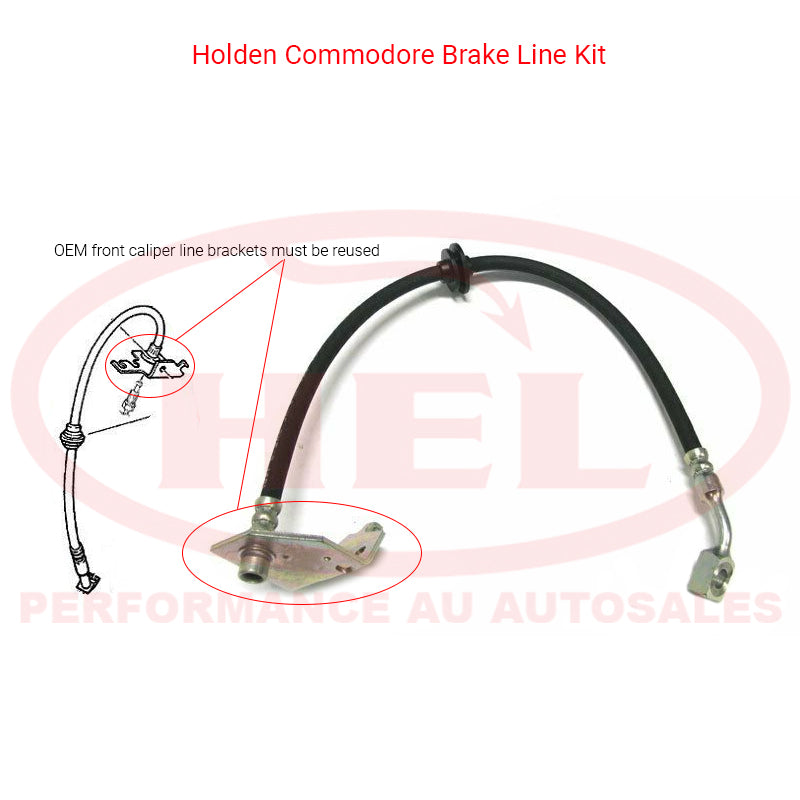 HEL BRAKE lines Holden Commodore VF1 (Brembo Fr & PBR Rr) 13-15