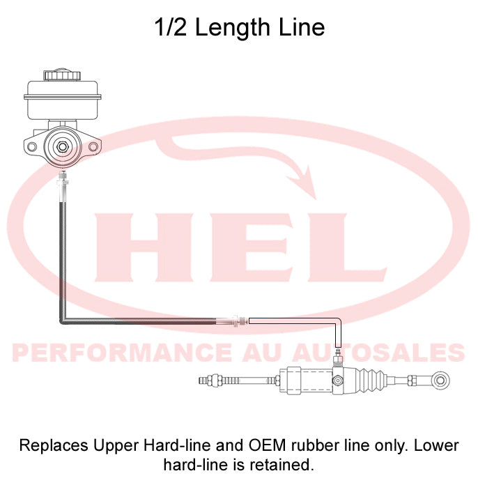 HEL Performance Braided Clutch Line Kit - Mitsubishi Evo 7 8 9 (1/2 Length Spec) - HEL Performance AU Autosales